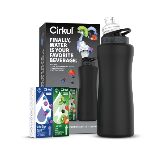 32oz. Matte Black Stainless Steel Bottle Starter Kit H1